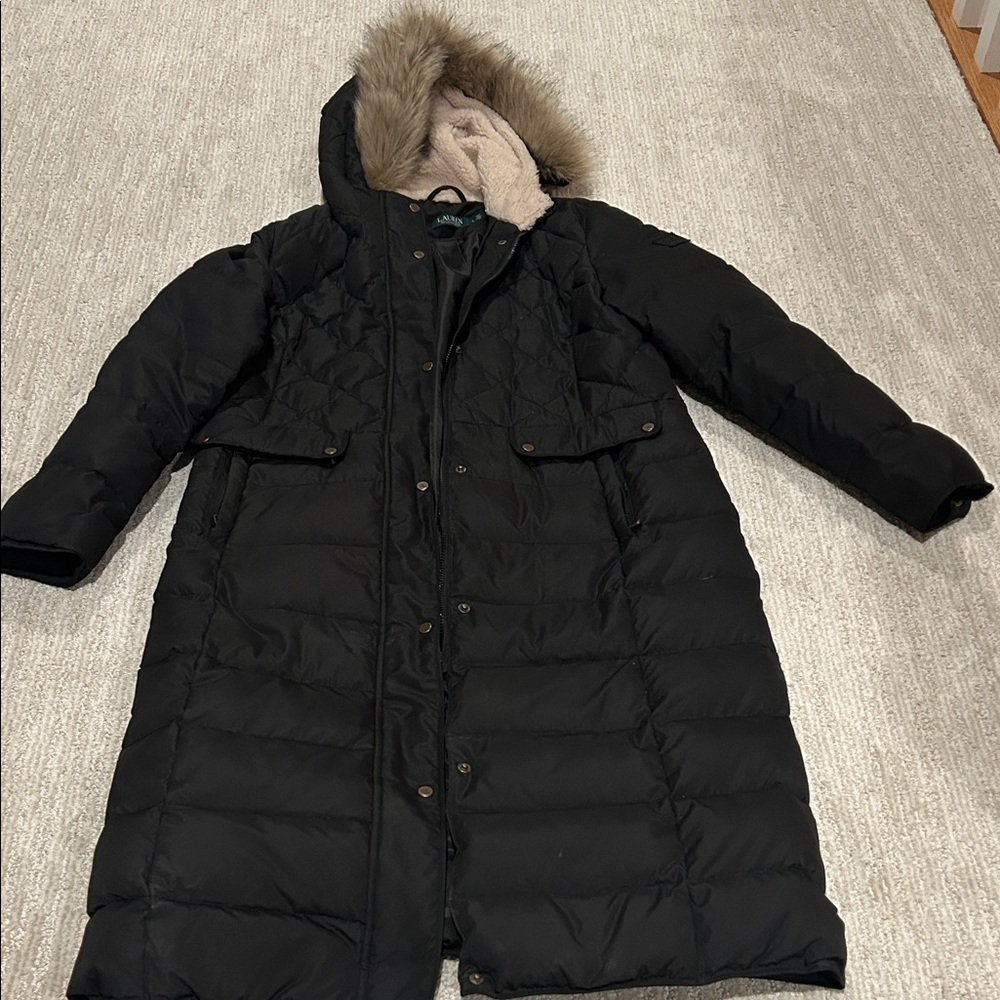 Women’s black Lauren by Ralph Lauren maxi parka